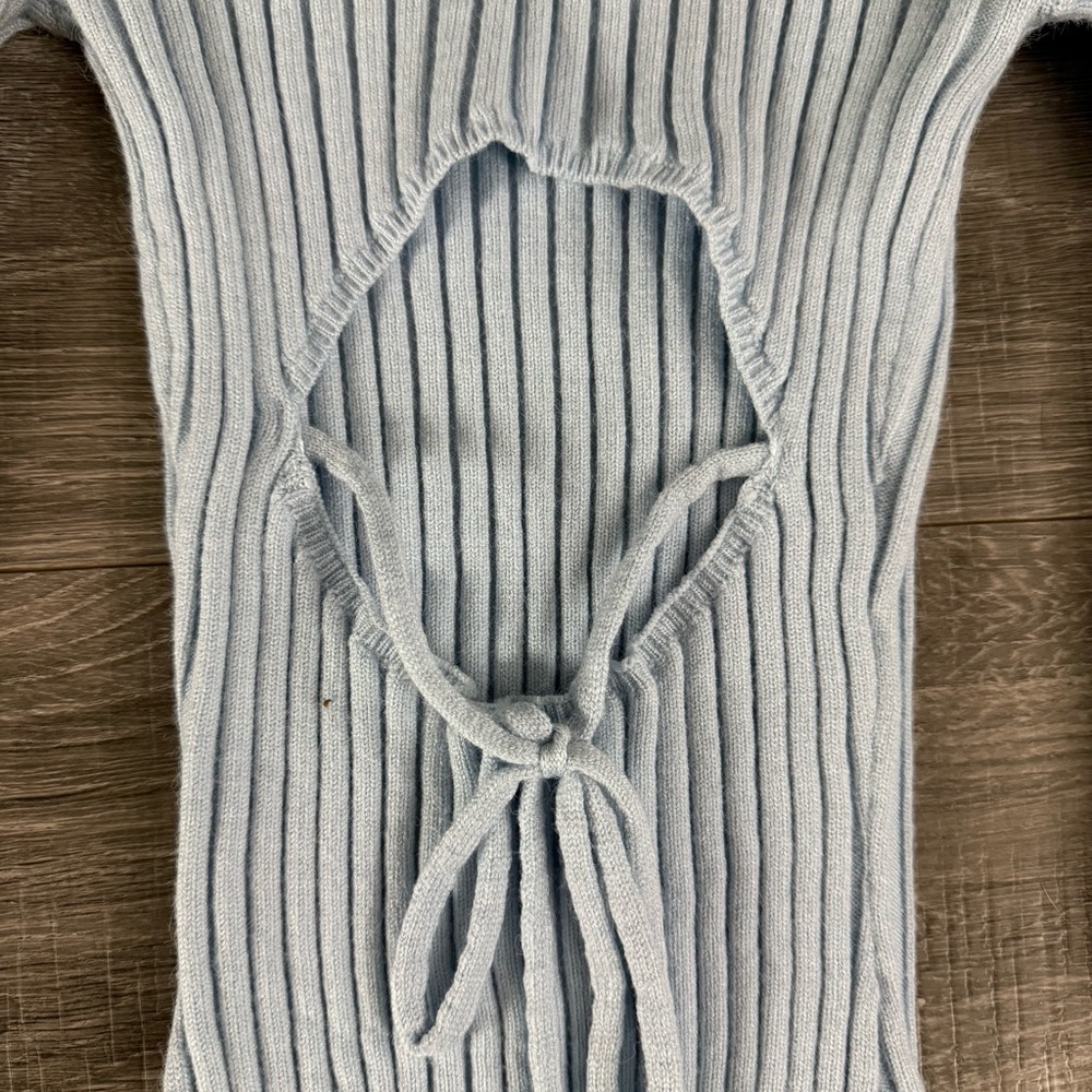 NWT Princess Polly Sahill Mini Ribbed Dress Baby Blue Size XS / S - Picture 7 of 9